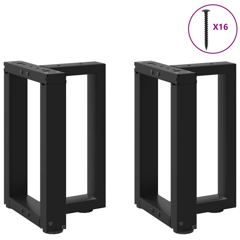 vidaXL 2 db fekete, T-alakú acél dohányzóasztal láb 38x25x(42-43) cm