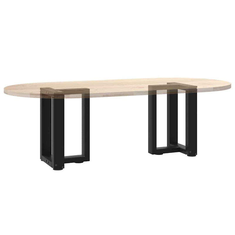 vidaXL 2 db fekete, T-alakú acél dohányzóasztal láb 38x25x(42-43) cm
