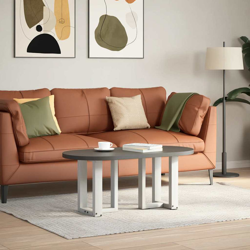 vidaXL 2 db fehér, T-alakú dohányzóasztal láb 38x25x(42-43) cm acél dohányzóasztal láb