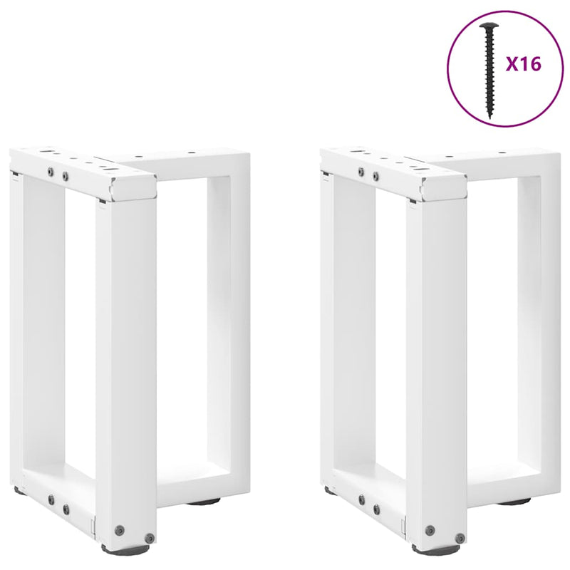 vidaXL 2 db fehér, T-alakú dohányzóasztal láb 38x25x(42-43) cm acél dohányzóasztal láb