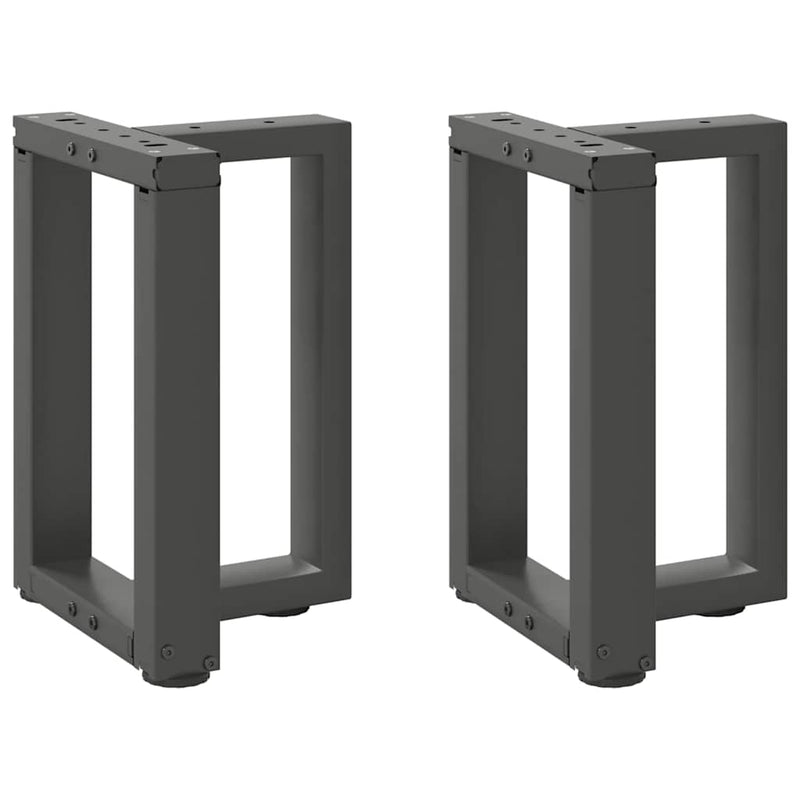 vidaXL 2 db antracitszürke, T-alakú acél dohányzóasztal láb 38x25x(42-43) cm