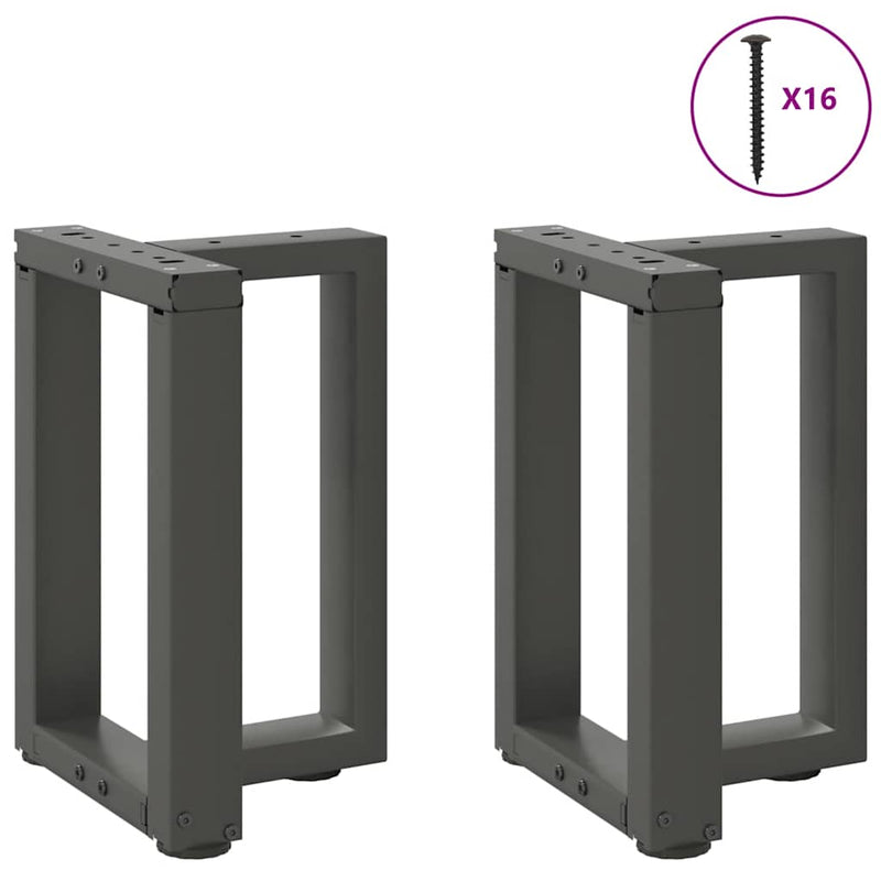 vidaXL 2 db antracitszürke, T-alakú acél dohányzóasztal láb 38x25x(42-43) cm
