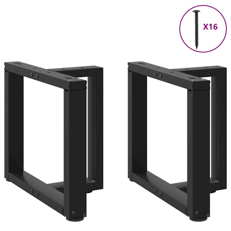 vidaXL 2 db fekete, T-alakú acél dohányzóasztal láb 50x25x(42-43) cm