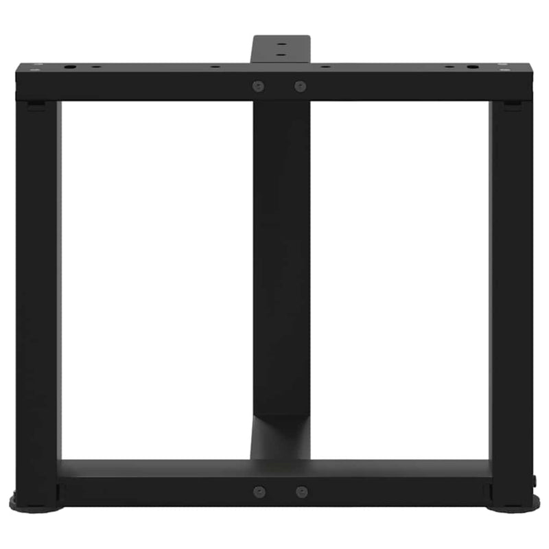vidaXL 2 db fekete, T-alakú acél dohányzóasztal láb 50x25x(42-43) cm