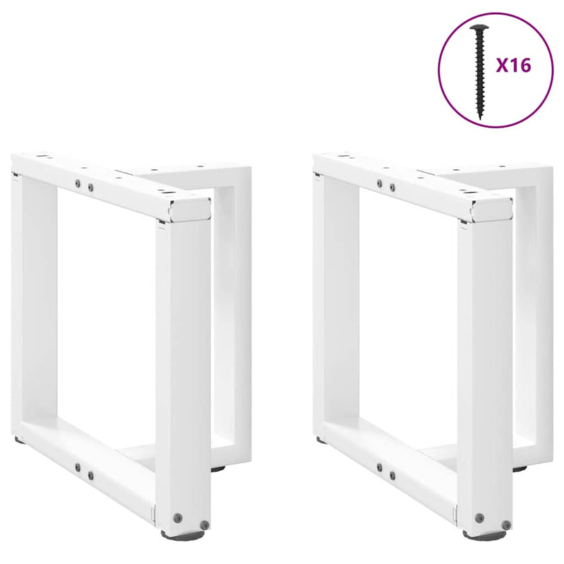 vidaXL 2 db fehér, T-alakú dohányzóasztal láb 50x25x(42-43) cm acél dohányzóasztal láb