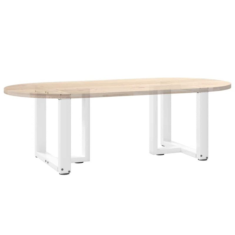vidaXL 2 db fehér, T-alakú dohányzóasztal láb 50x25x(42-43) cm acél dohányzóasztal láb