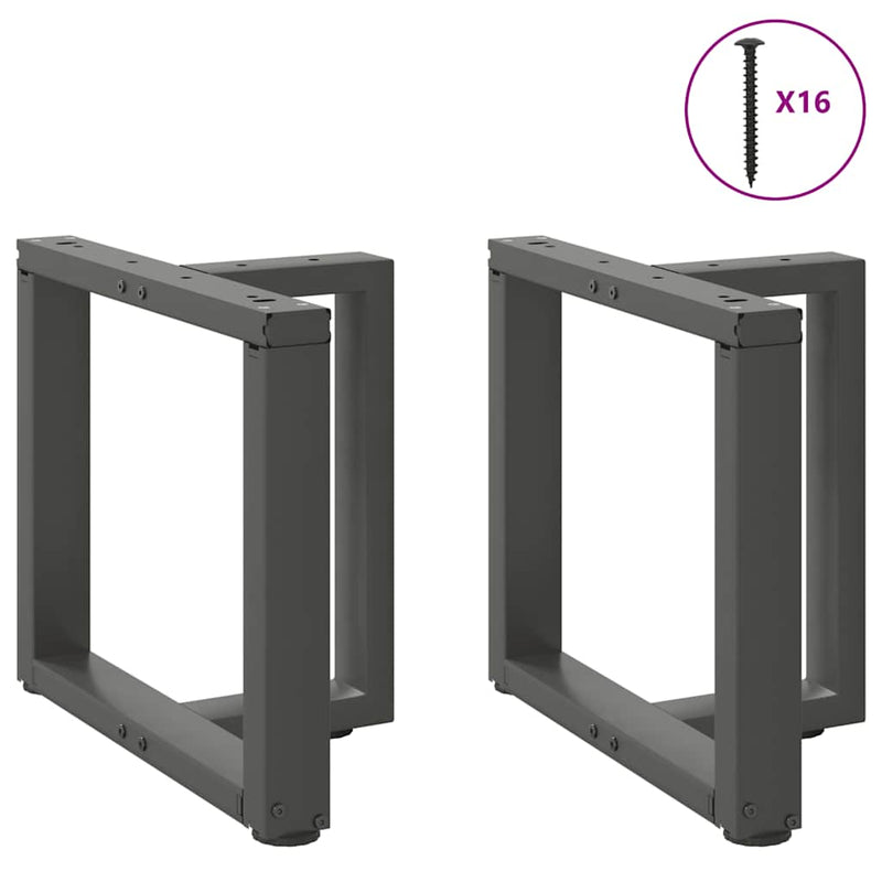 vidaXL 2 db antracitszürke, T-alakú acél dohányzóasztal láb 50x25x(42-43) cm