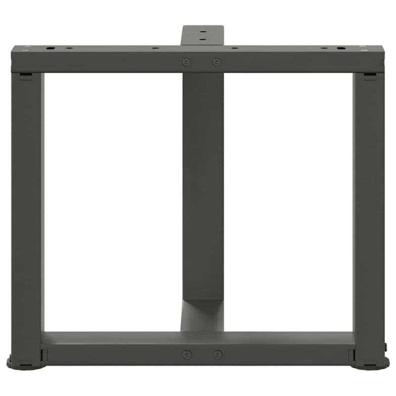 vidaXL 2 db antracitszürke, T-alakú acél dohányzóasztal láb 50x25x(42-43) cm