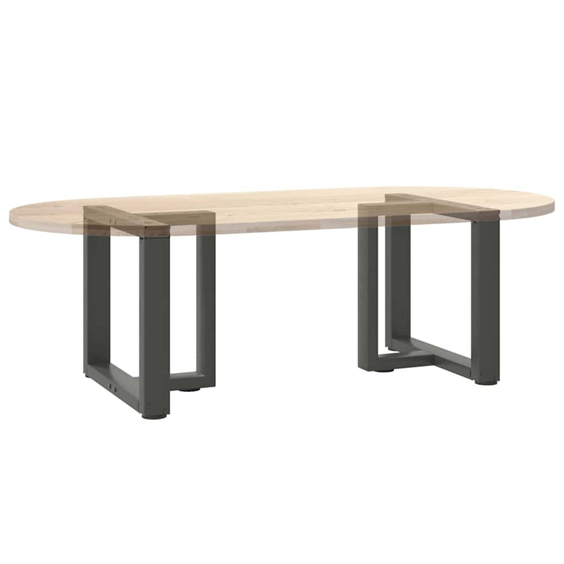 vidaXL 2 db antracitszürke, T-alakú acél dohányzóasztal láb 50x25x(42-43) cm