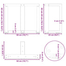 vidaXL 2 db antracitszürke, T-alakú acél dohányzóasztal láb 50x25x(42-43) cm