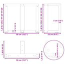 vidaXL 2 db fekete, T-alakú acél dohányzóasztal láb 50x25x(42-43) cm