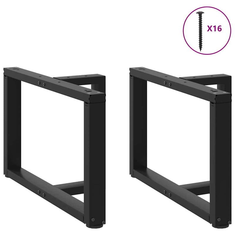 vidaXL 2 db fekete, T-alakú acél dohányzóasztal láb 60x25x(42-43) cm
