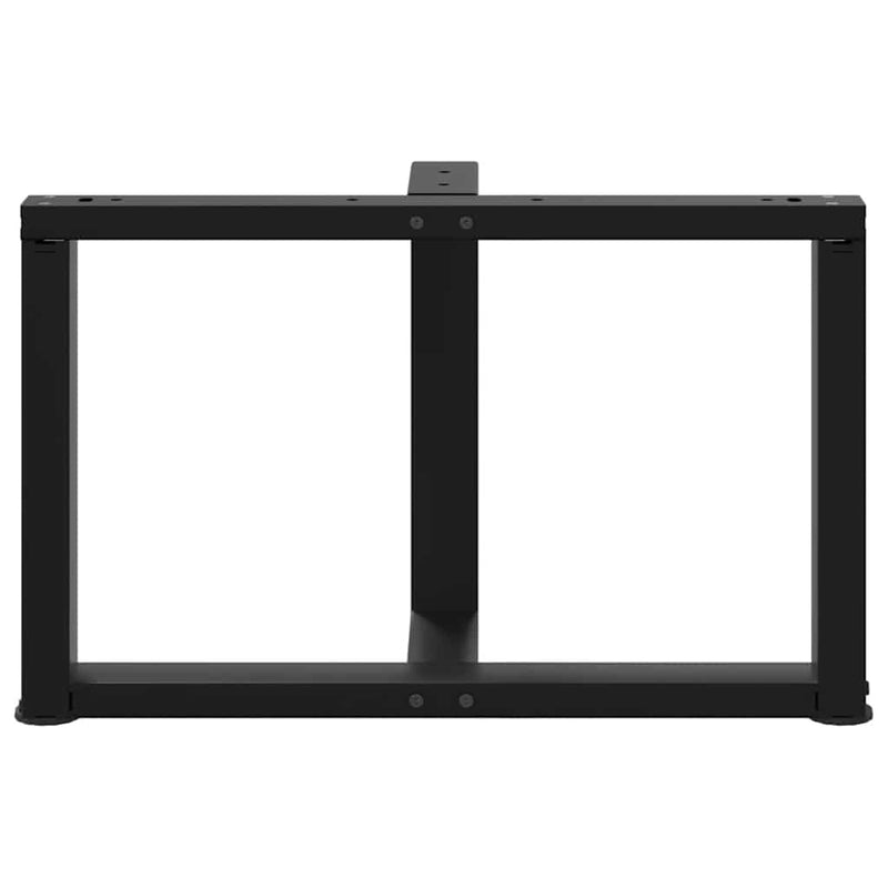 vidaXL 2 db fekete, T-alakú acél dohányzóasztal láb 60x25x(42-43) cm