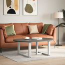 vidaXL 2 db T-alakú dohányzóasztal láb fehér 60x25x(42-43) cm acél dohányzóasztal láb