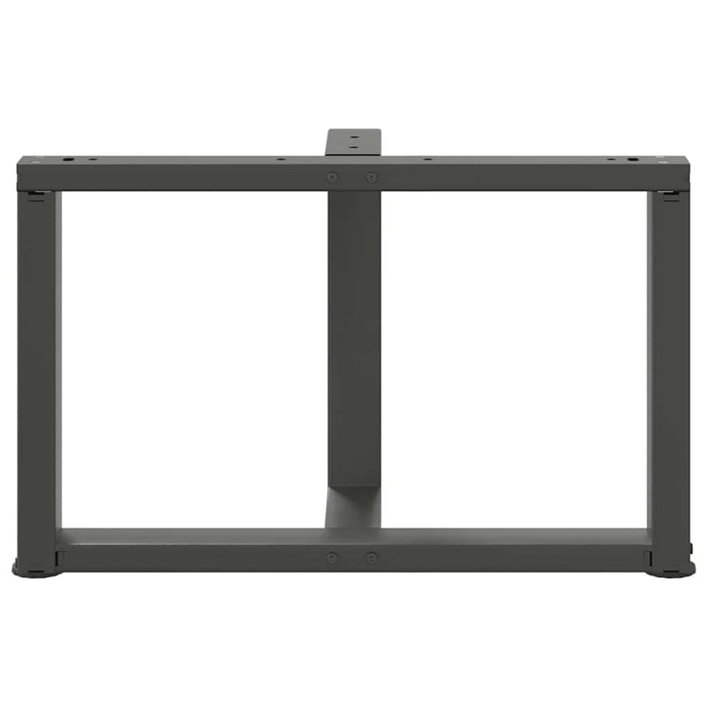 vidaXL 2 db antracitszürke, T-alakú acél dohányzóasztal láb 60x25x(42-43) cm