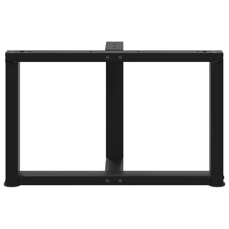 vidaXL 2 db fekete, T-alakú acél dohányzóasztal láb 70x25x(42-43) cm