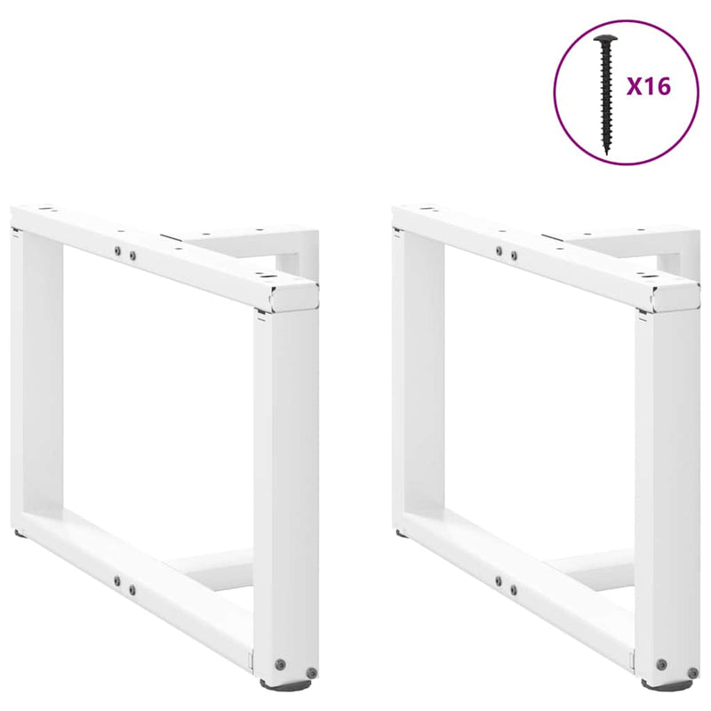 vidaXL 2 db fehér, T-alakú dohányzóasztal láb 70x25x(42-43) cm acél dohányzóasztal láb