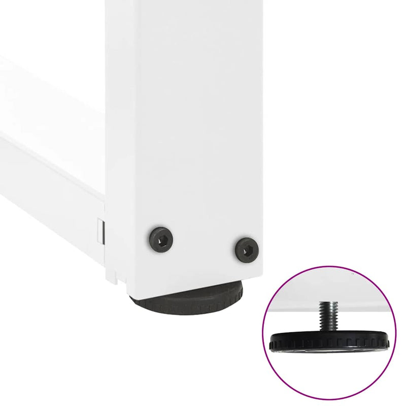 vidaXL 2 db fehér, T-alakú dohányzóasztal láb 70x25x(42-43) cm acél dohányzóasztal láb