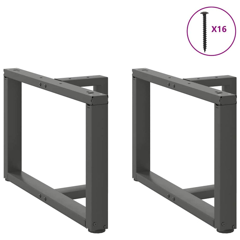 vidaXL 2 db antracitszürke, T-alakú acél dohányzóasztal láb 70x25x(42-43) cm