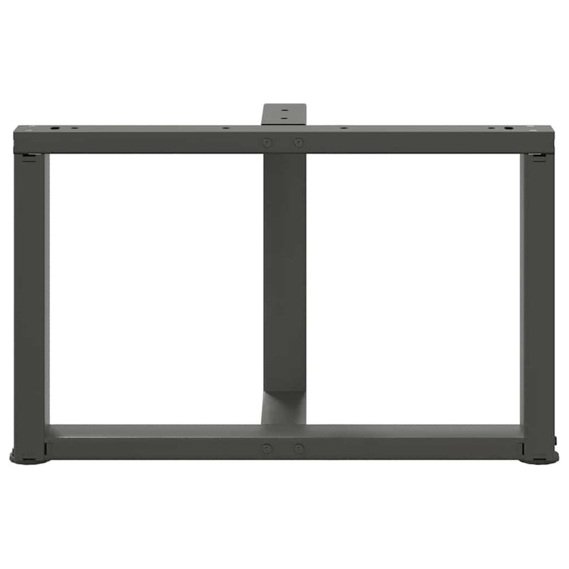 vidaXL 2 db antracitszürke, T-alakú acél dohányzóasztal láb 70x25x(42-43) cm