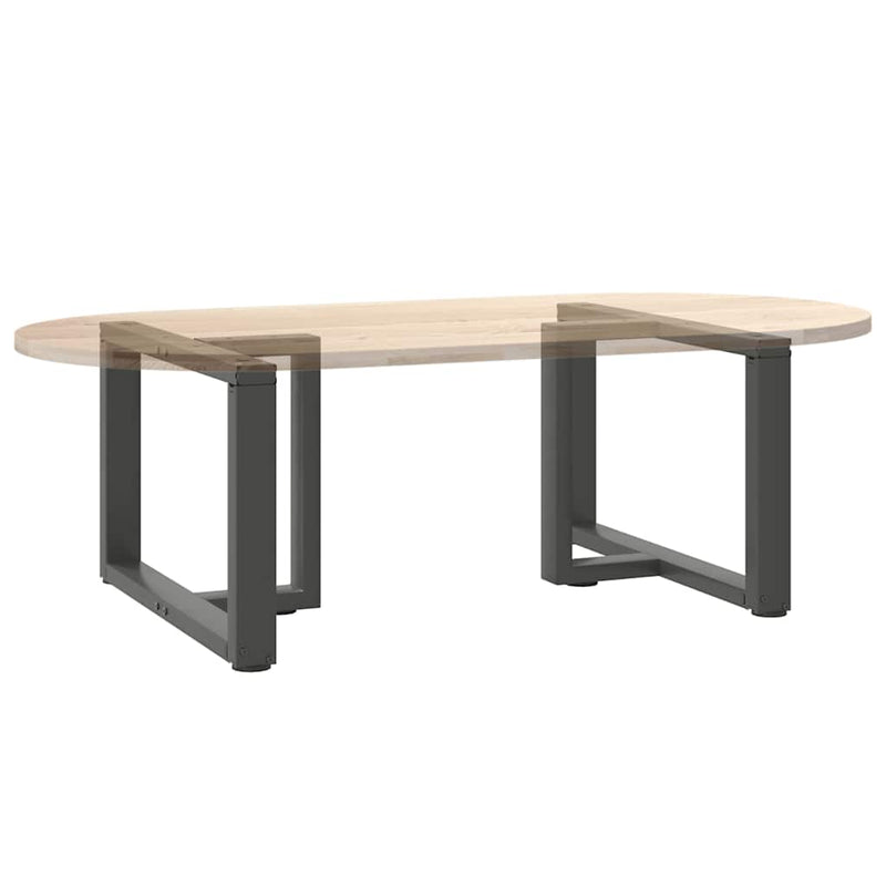 vidaXL 2 db antracitszürke, T-alakú acél dohányzóasztal láb 70x25x(42-43) cm