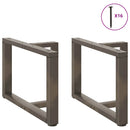 vidaXL 2 db fekete, T-alakú acél dohányzóasztal láb 70x25x(42-43) cm