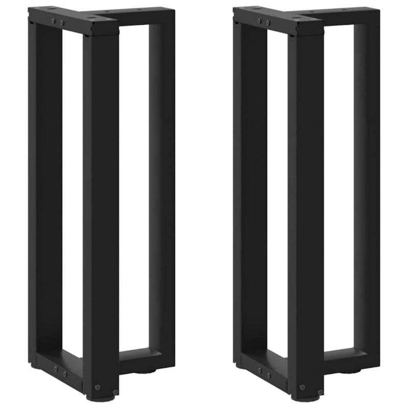 vidaXL 2 db fekete, T-alakú acél konzolasztal láb 25x28x(72-73) cm