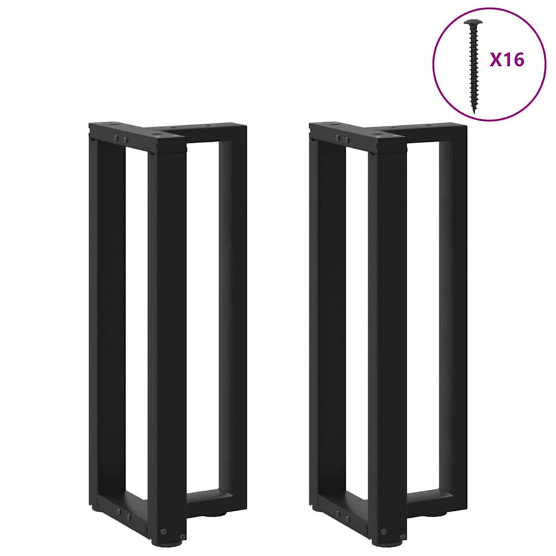 vidaXL 2 db fekete, T-alakú acél konzolasztal láb 25x28x(72-73) cm