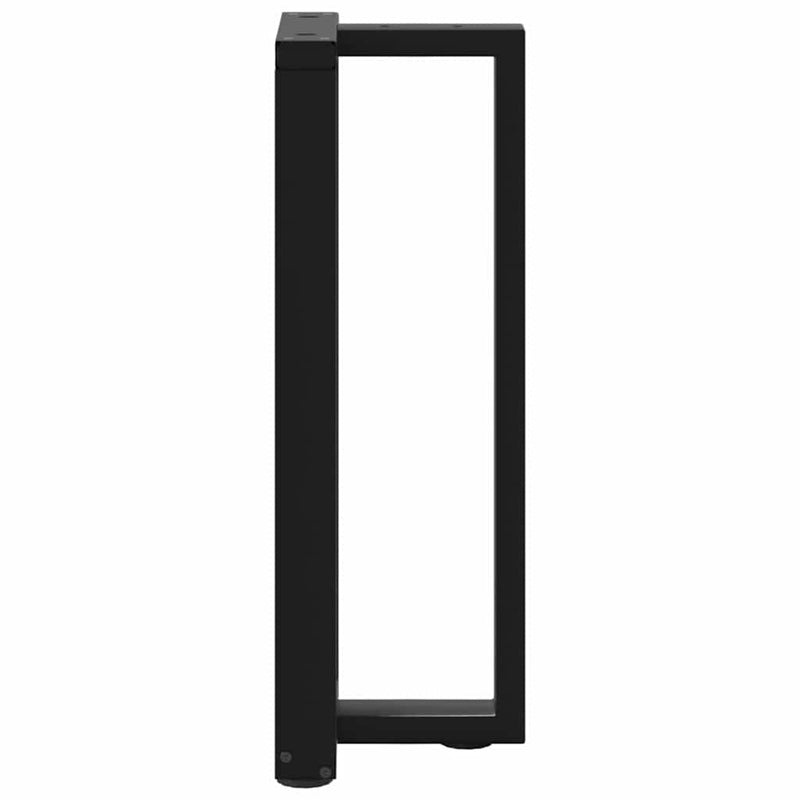 vidaXL 2 db fekete, T-alakú acél konzolasztal láb 25x28x(72-73) cm
