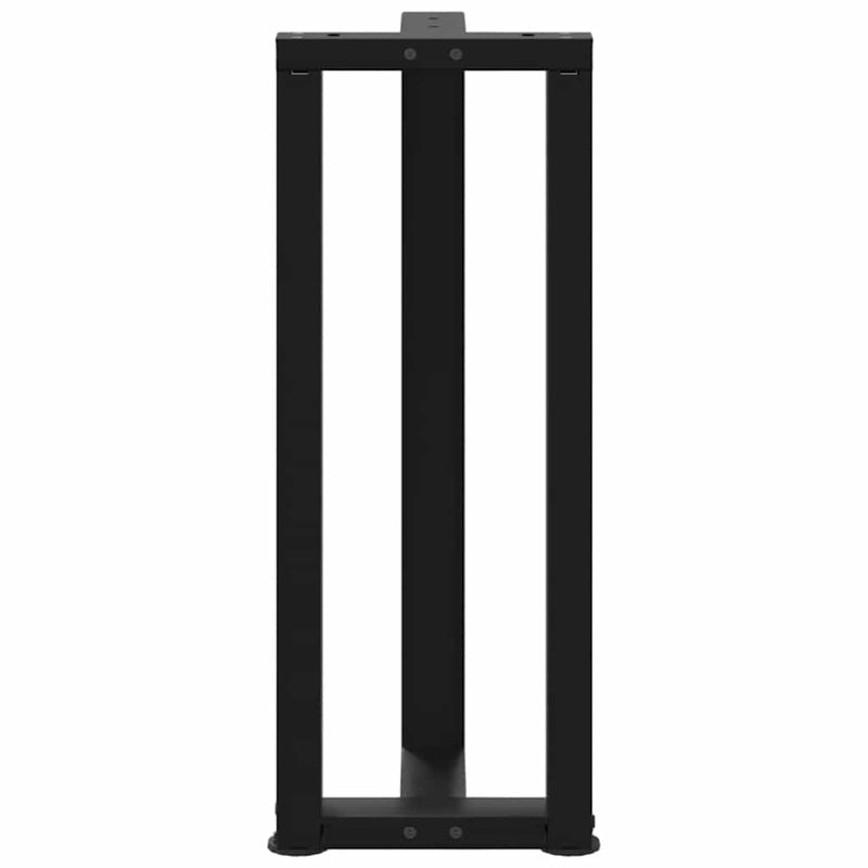 vidaXL 2 db fekete, T-alakú acél konzolasztal láb 25x28x(72-73) cm