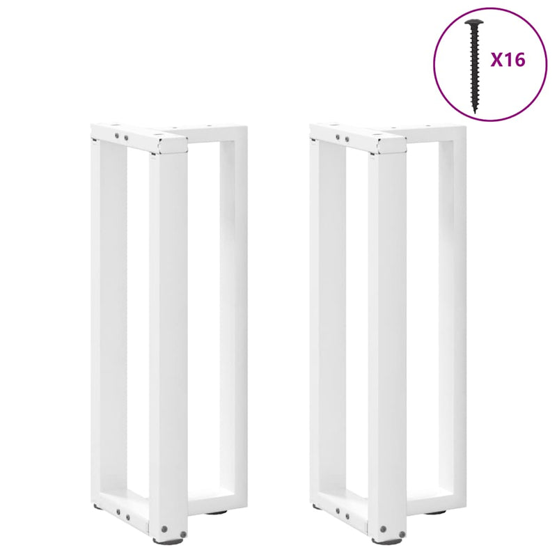 vidaXL 2 db fehér, T-alakú acél konzolasztal láb 25x28x(72-73) cm