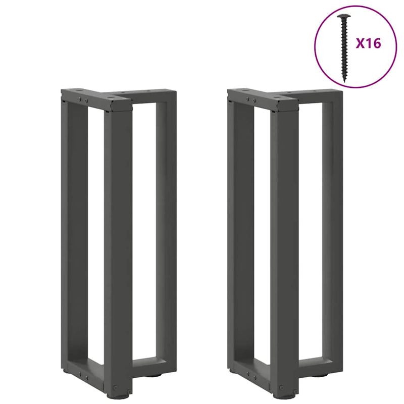 vidaXL 2 db antracitszürke T-alakú acél konzolasztal láb 25x28x(72-73) cm