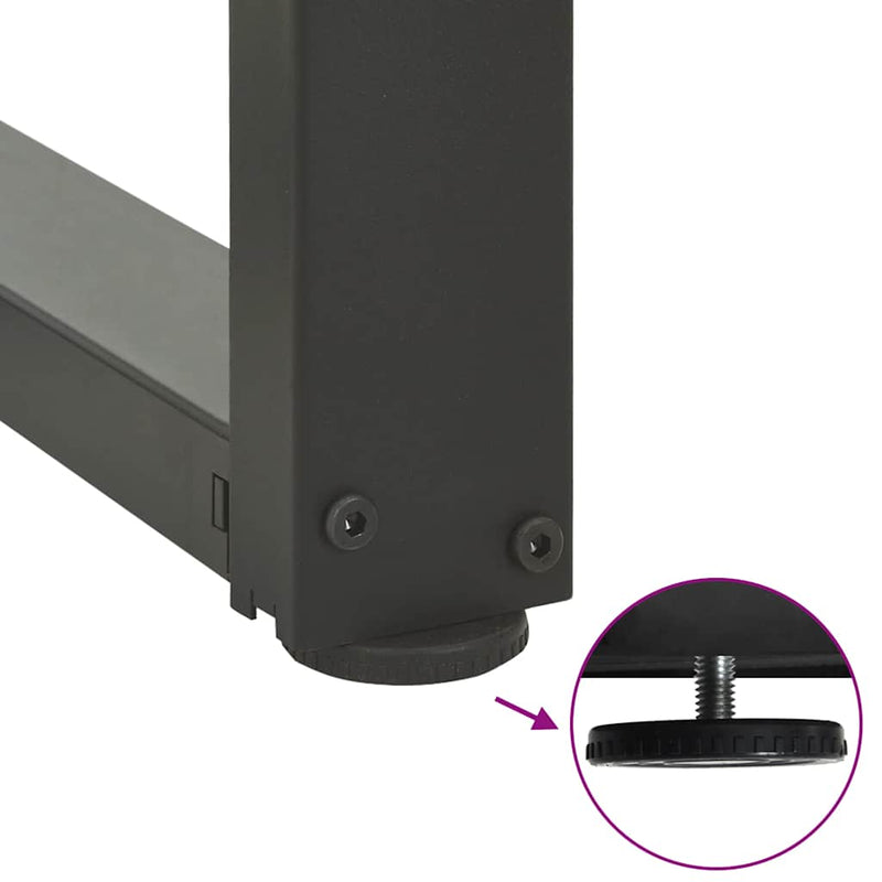 vidaXL 2 db antracitszürke T-alakú acél konzolasztal láb 25x28x(72-73) cm