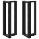 vidaXL 2 db fekete, T-alakú acél konzolasztal láb 38x25x(72-73) cm