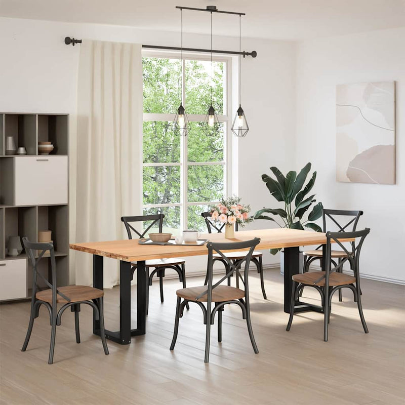 vidaXL 2 db fekete, T-alakú acél étkezőasztal láb 50x35x(72-73) cm