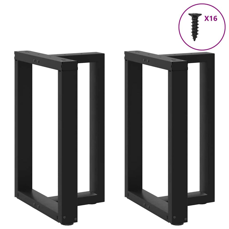 vidaXL 2 db fekete, T-alakú acél étkezőasztal láb 50x35x(72-73) cm