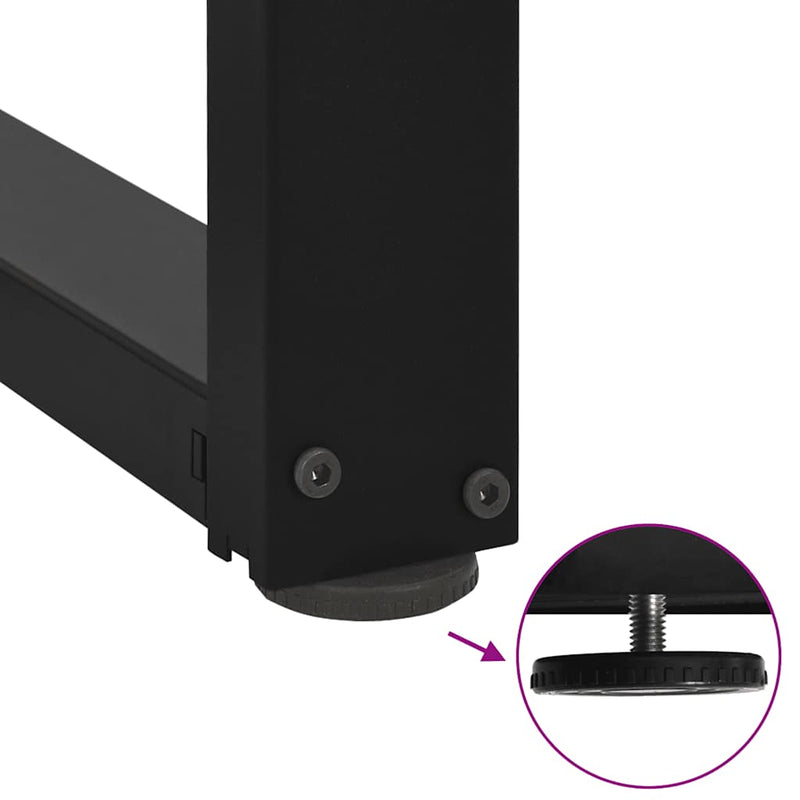 vidaXL 2 db fekete, T-alakú acél étkezőasztal láb 50x35x(72-73) cm