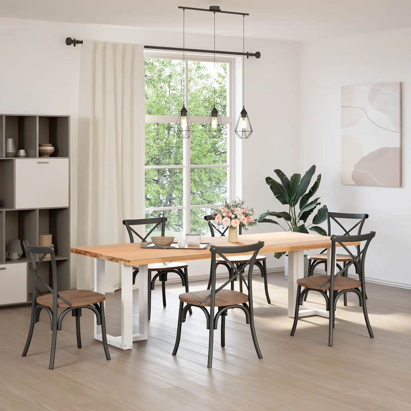 vidaXL 2 db fehér, T-alakú étkezőasztal láb 50x35x(72-73) cm acél étkezőasztal láb