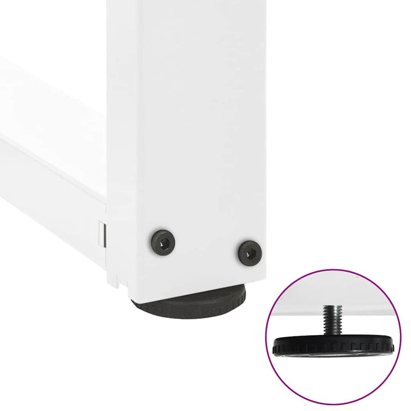 vidaXL 2 db fehér, T-alakú étkezőasztal láb 50x35x(72-73) cm acél étkezőasztal láb