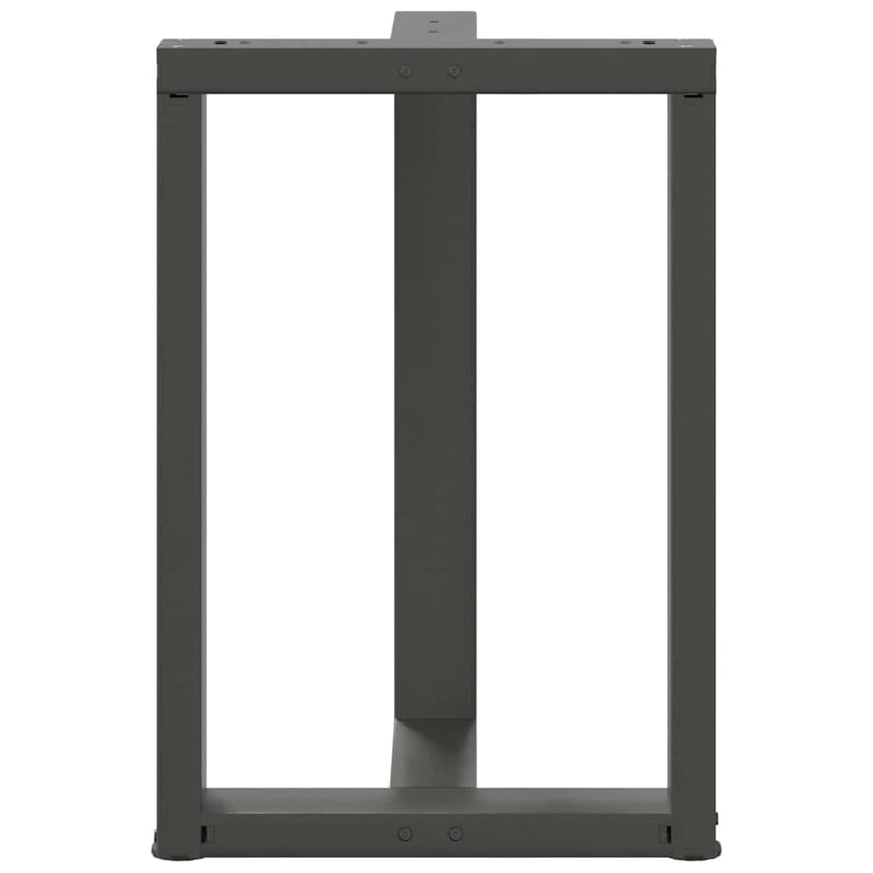 vidaXL 2 db antracitszürke, T-alakú acél étkezőasztal láb 50x35x(72-73) cm