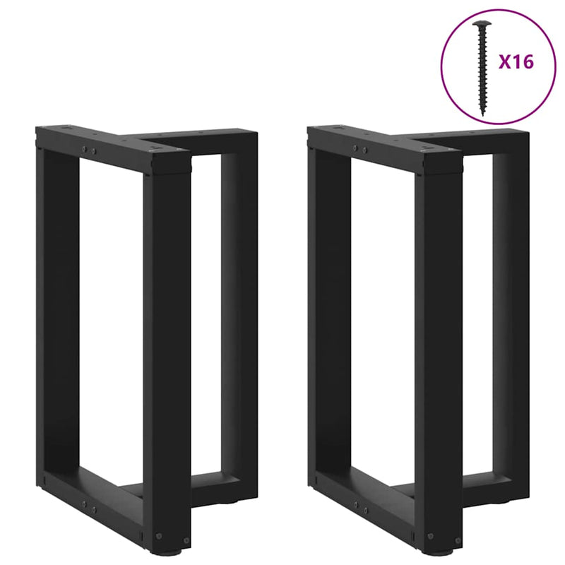 vidaXL 2 db fekete, T-alakú acél étkezőasztal láb 60x35x(72-73) cm