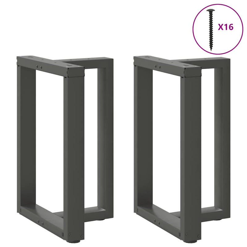 vidaXL 2 db antracitszürke, T-alakú acél étkezőasztal láb 60x35x(72-73) cm