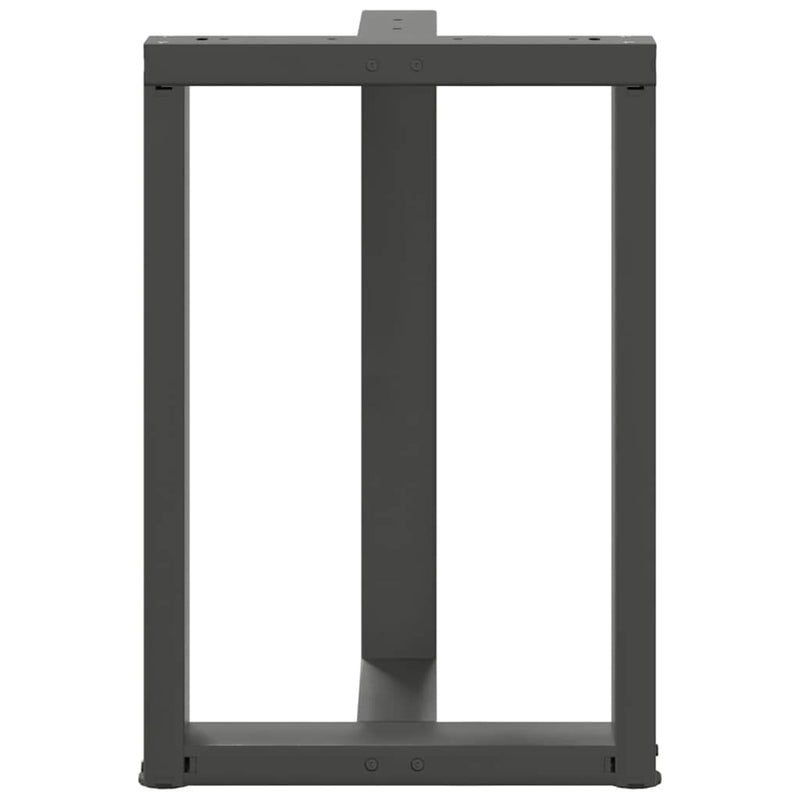 vidaXL 2 db antracitszürke, T-alakú acél étkezőasztal láb 60x35x(72-73) cm