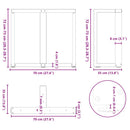 vidaXL 2 db fehér, T-alakú étkezőasztal láb 70x35x(72-73) cm acél étkezőasztal láb