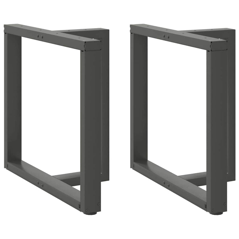 vidaXL 2 db antracitszürke, T-alakú acél étkezőasztal láb 70x35x(72-73) cm