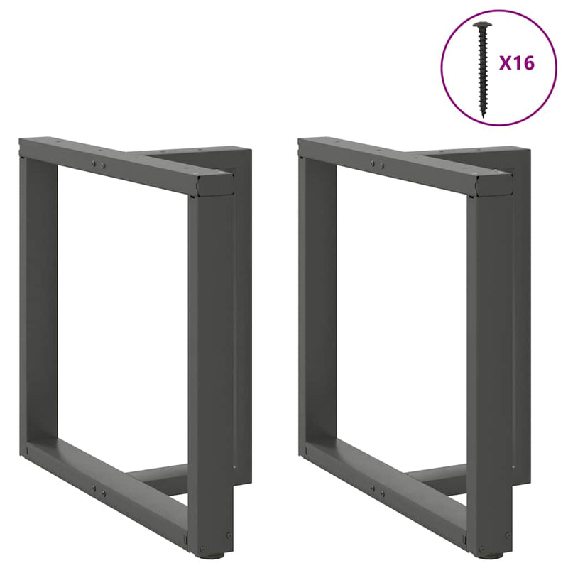 vidaXL 2 db antracitszürke, T-alakú acél étkezőasztal láb 70x35x(72-73) cm