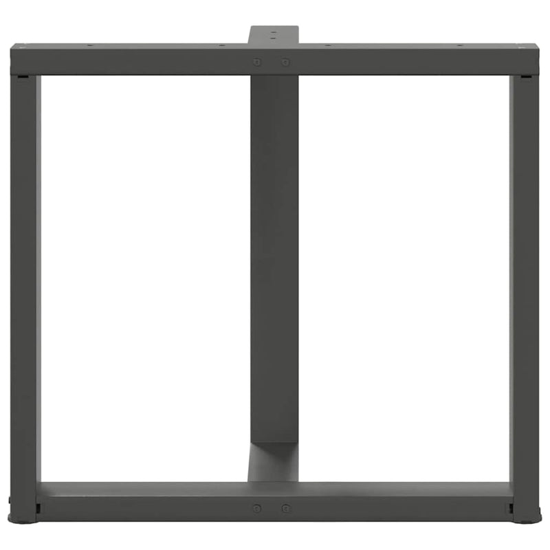 vidaXL 2 db antracitszürke, T-alakú acél étkezőasztal láb 70x35x(72-73) cm