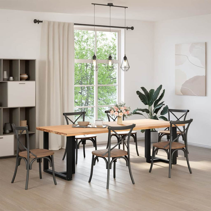 vidaXL 2 db fekete, T-alakú étkezőasztal láb 80x35x(72-73) cm acél étkezőasztal