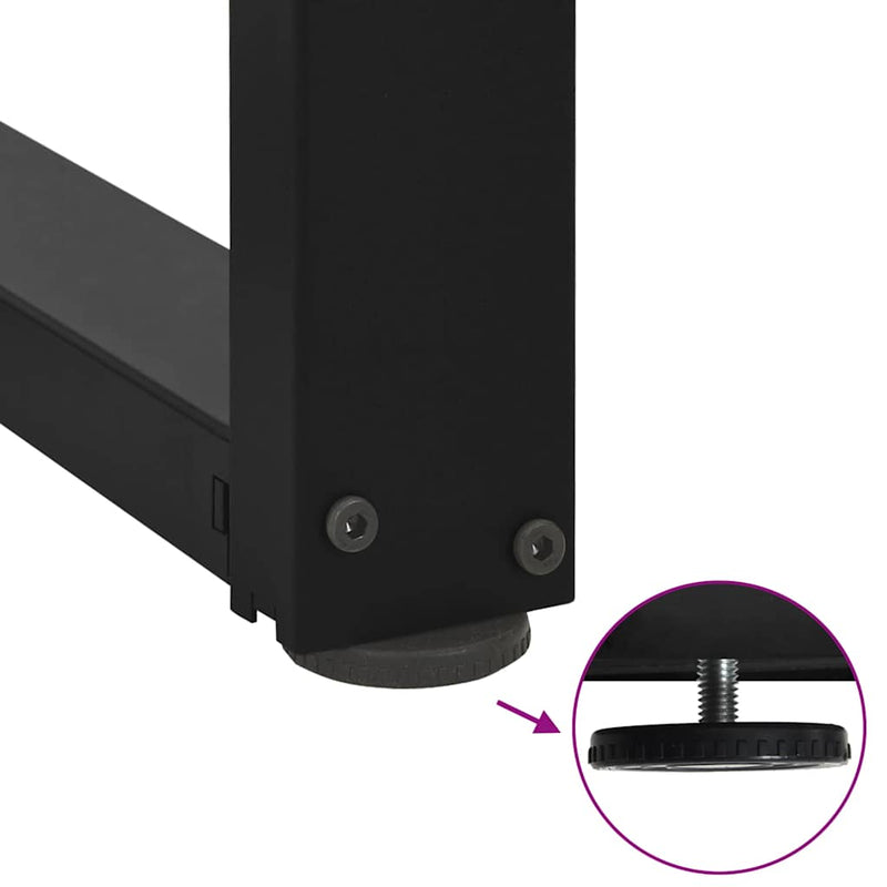 vidaXL 2 db fekete, T-alakú étkezőasztal láb 80x35x(72-73) cm acél étkezőasztal