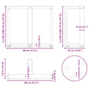 vidaXL 2 db fehér, T-alakú étkezőasztal láb 80x35x(72-73) cm acél étkezőasztal